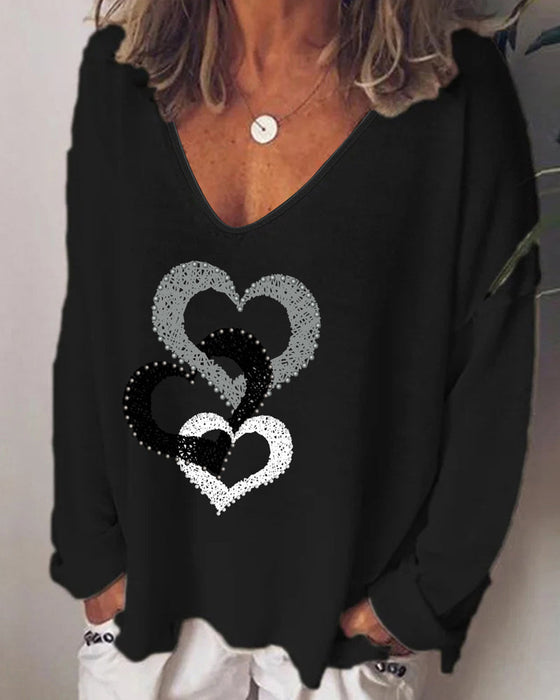 Langarmshirt mit Herzdruck