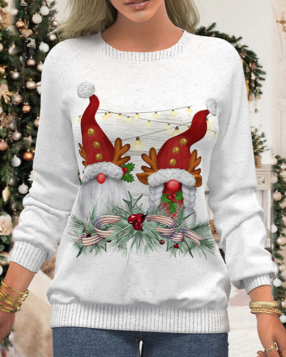Bedrucktes sweatshirt mit raglanärmeln im weihnachtsmotiv