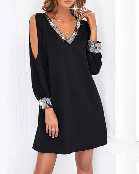 Elegantes Partykleid mit langen Ärmeln