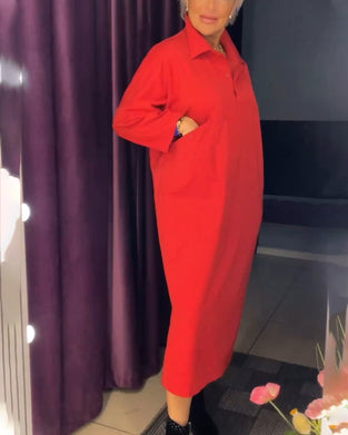 Kleid mit legerer Passform und Hemdkragen