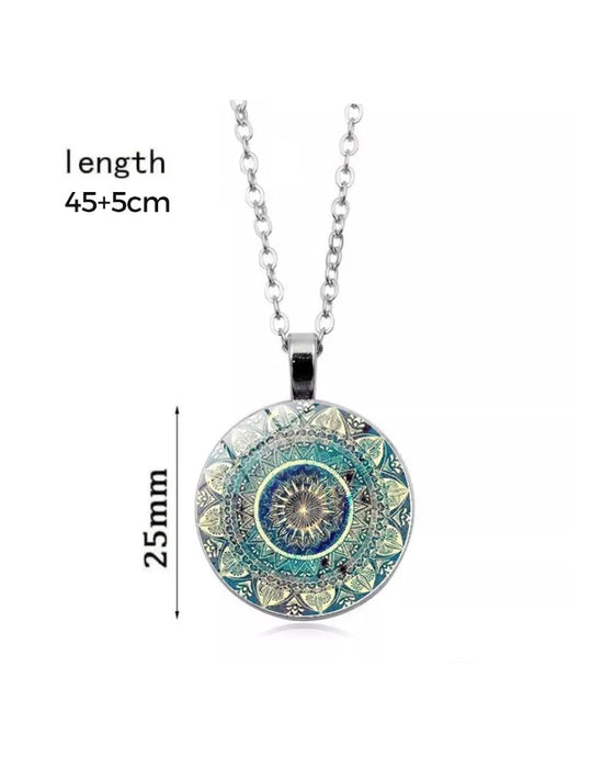 Mandala-blumenzeit-edelstein-halsketten-set