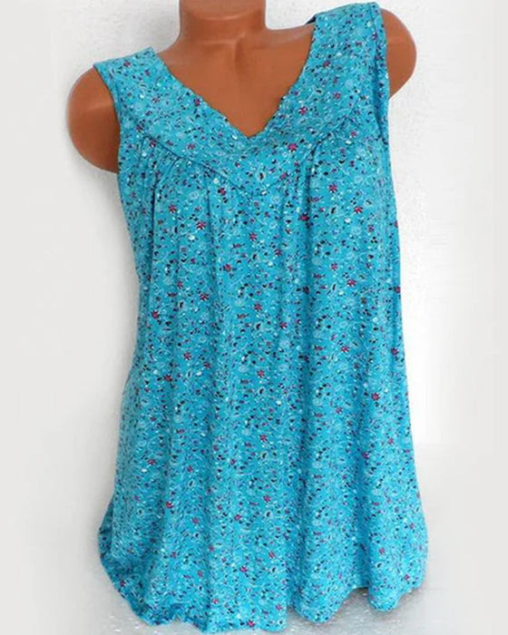Ärmelloses Tanktop mit Blumendruck
