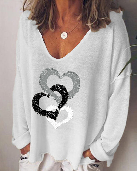 Langarmshirt mit Herzdruck