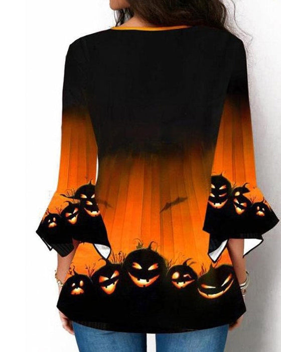 Oberteil mit unregelmäßigem Halloween-Print