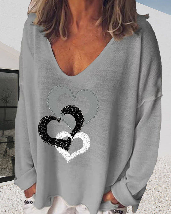 Langarmshirt mit Herzdruck