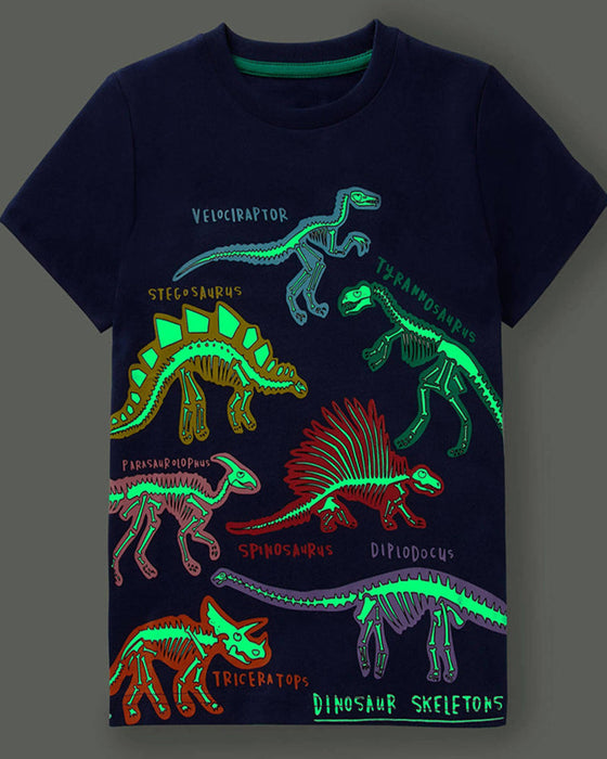Leuchtendes Kinder-T-Shirt mit Dinosaurier-Aufdruck