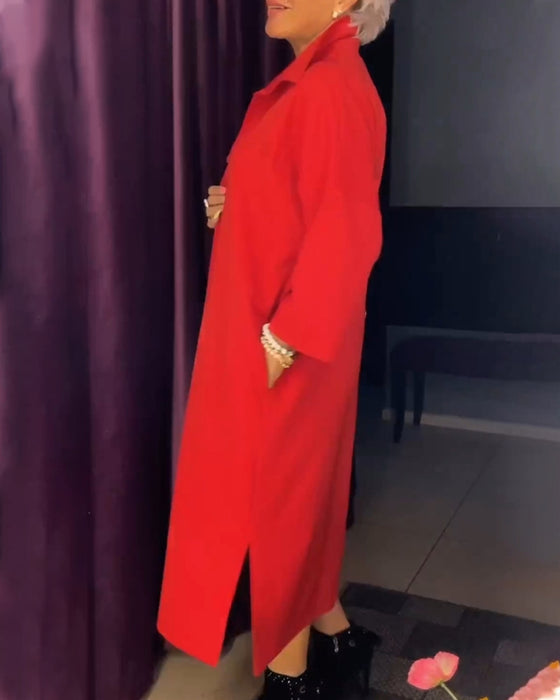 Kleid mit legerer Passform und Hemdkragen