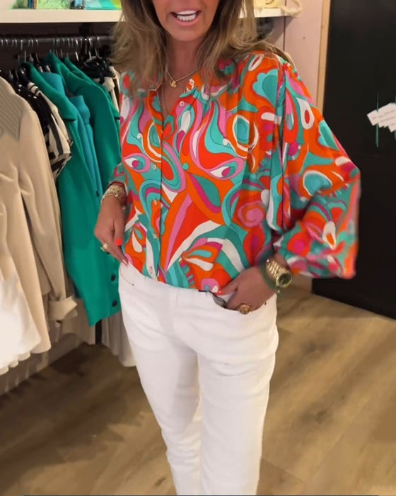 Bluse mit lockeren Commuter-Styles und Prints