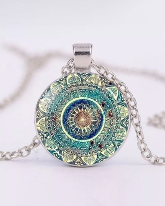 Mandala-blumenzeit-edelstein-halsketten-set