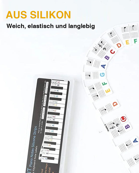 Abnehmbare Klaviertastatur-Notenetiketten
