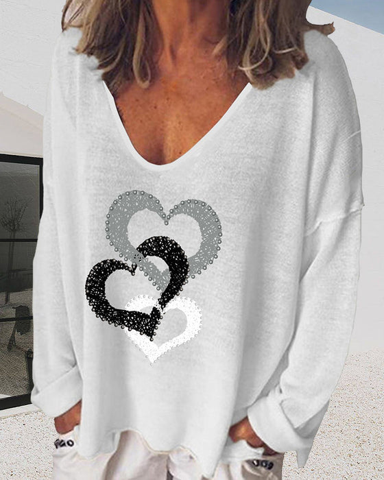 Langarmshirt mit Herzdruck