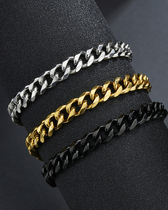 Sechs seiten poliertes titanarmband
