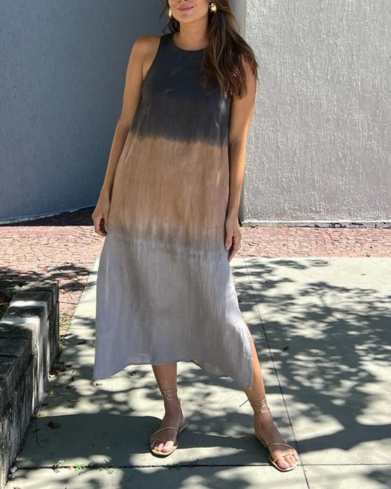 Kleid mit ärmellosem und Farbverlauf