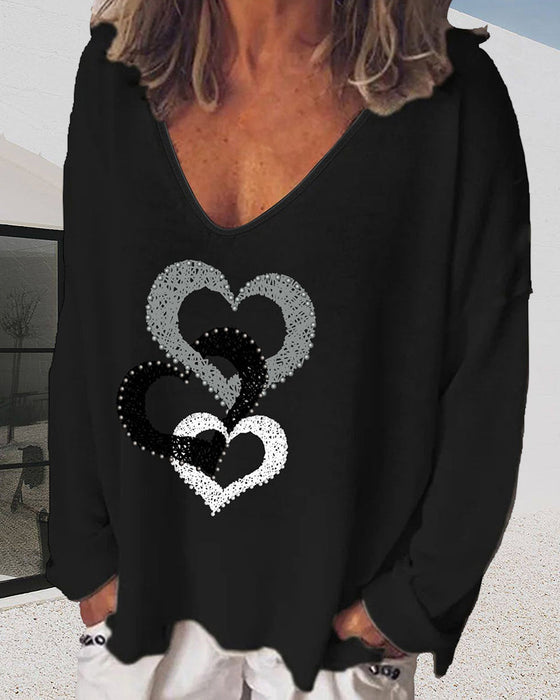 Langarmshirt mit Herzdruck