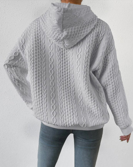 Lässiger Kapuzenpullover mit einfarbiger Farbe