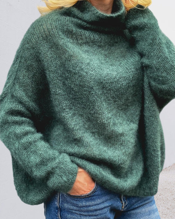 Pullover mit hoher Nackenfarbpullover
