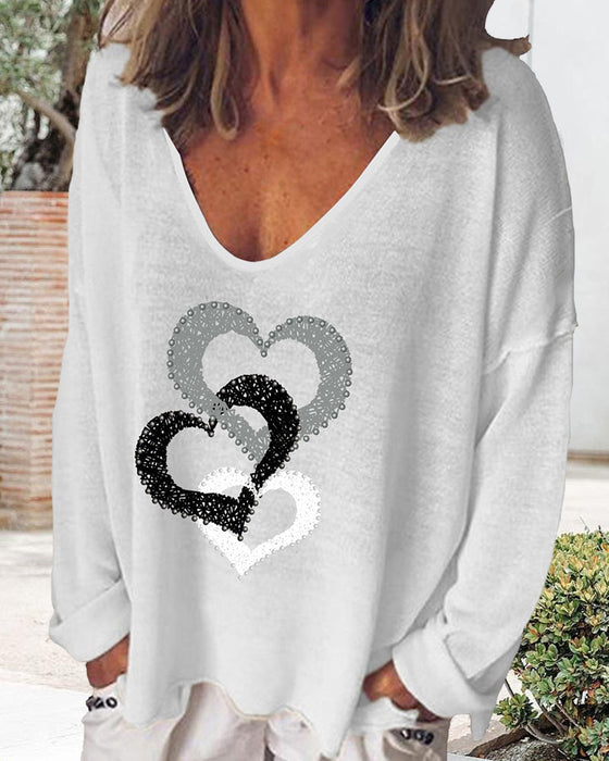 Langarmshirt mit Herzdruck