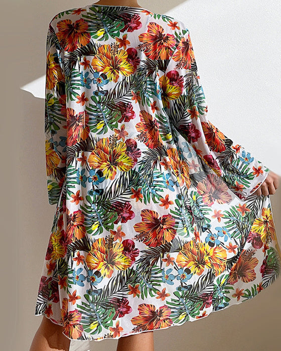 Bikinis mit Blumenmuster und Vertuschung