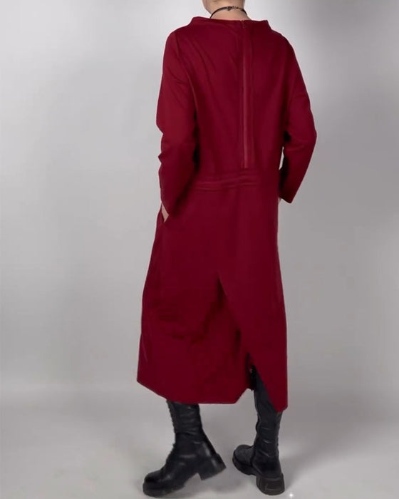 Kleid mit Unifarben und Taschen
