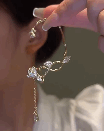 1 stücke strass floral blatt muster quaste ohr kletterer