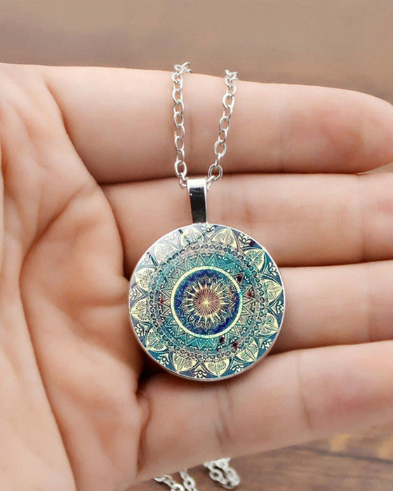 Mandala-blumenzeit-edelstein-halsketten-set
