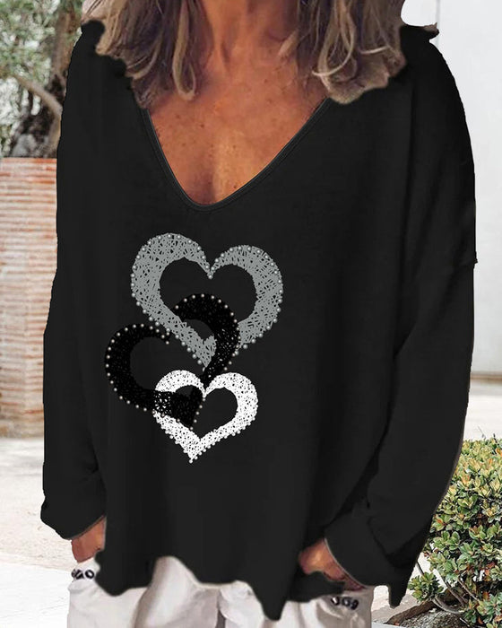 Langarmshirt mit Herzdruck