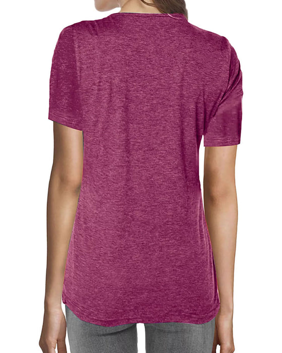Kurzärmliges Top mit Button-down-Rundhalsausschnitt