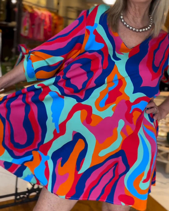 Lässiges Kleid mit Rundhalsausschnitt