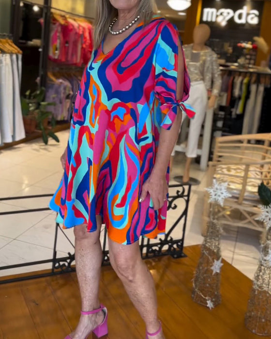 Lässiges Kleid mit Rundhalsausschnitt
