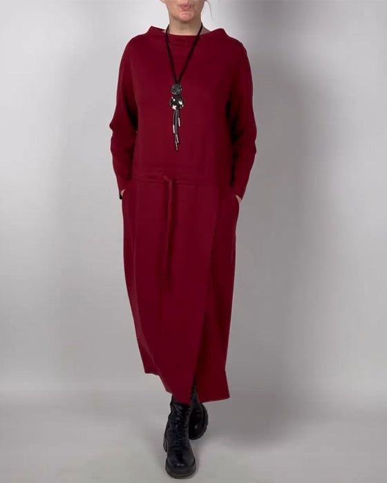 Kleid mit Unifarben und Taschen