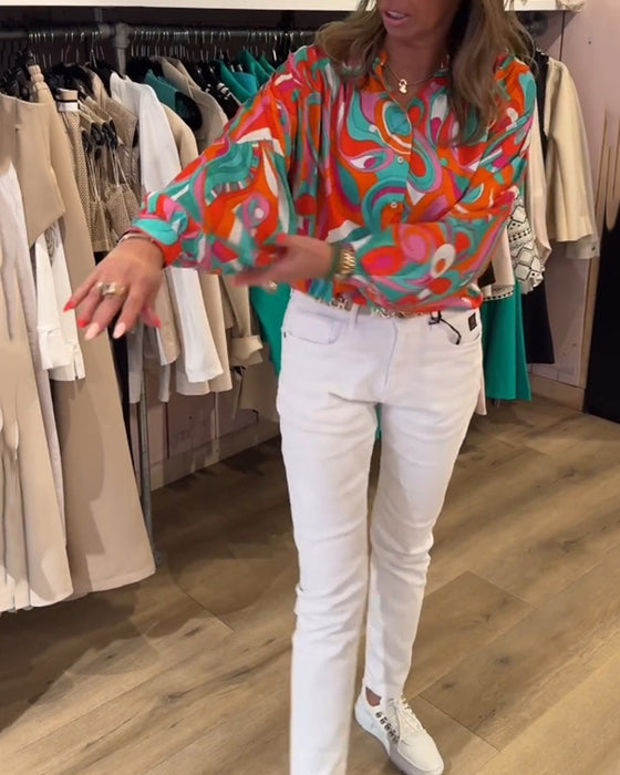 Bluse mit lockeren Commuter-Styles und Prints