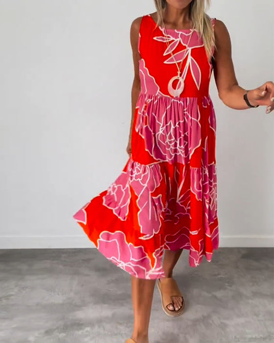 Damenkleid mit Patchwork-Print