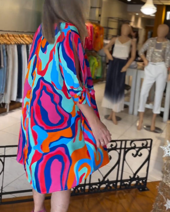 Lässiges Kleid mit Rundhalsausschnitt