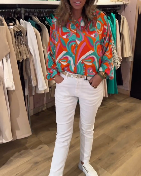 Bluse mit lockeren Commuter-Styles und Prints