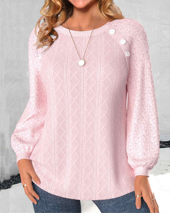 Schlichtes einfarbiges Sweatshirt mit Knöpfen