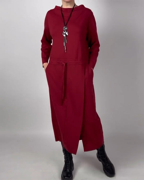 Kleid mit Unifarben und Taschen
