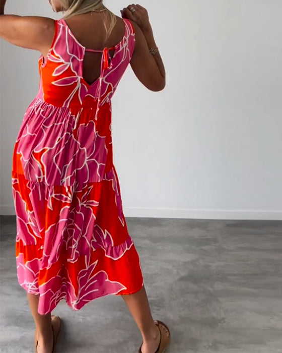 Damenkleid mit Patchwork-Print