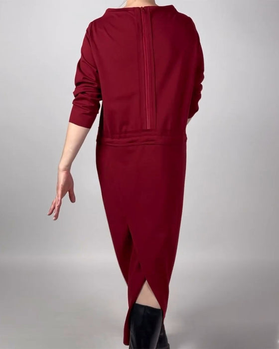 Kleid mit Unifarben und Taschen